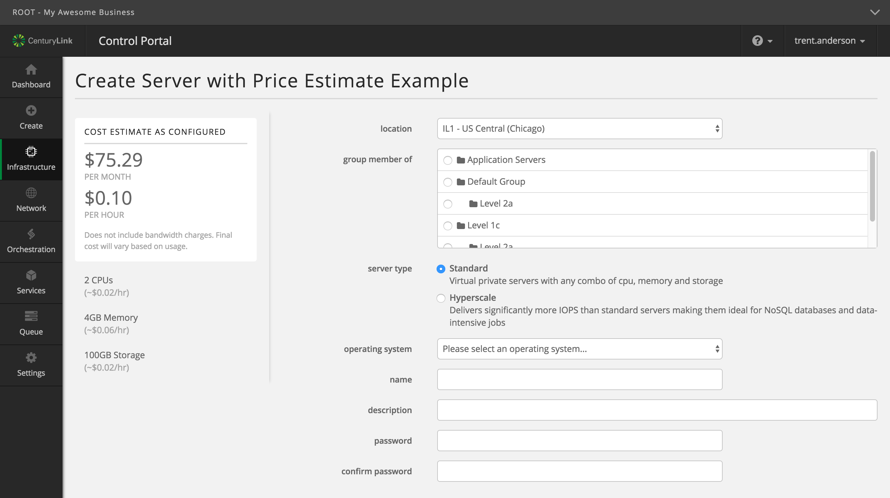 Create Page with Price Estimate